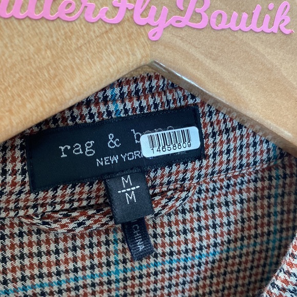 (A54) rag & bone Field Plaid Shirt, Color - Tan Multi, Size Medium - Picture 11 of 16